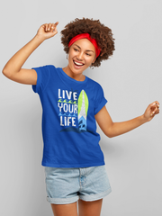 Live your Life Cotton Unisex Royal Blue Tshirt