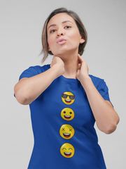 Emojis Cotton Unisex Royal Blue Tshirt
