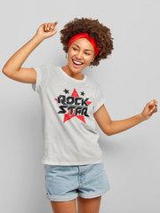 Rock Star Cotton Unisex Grey Melange Tshirt