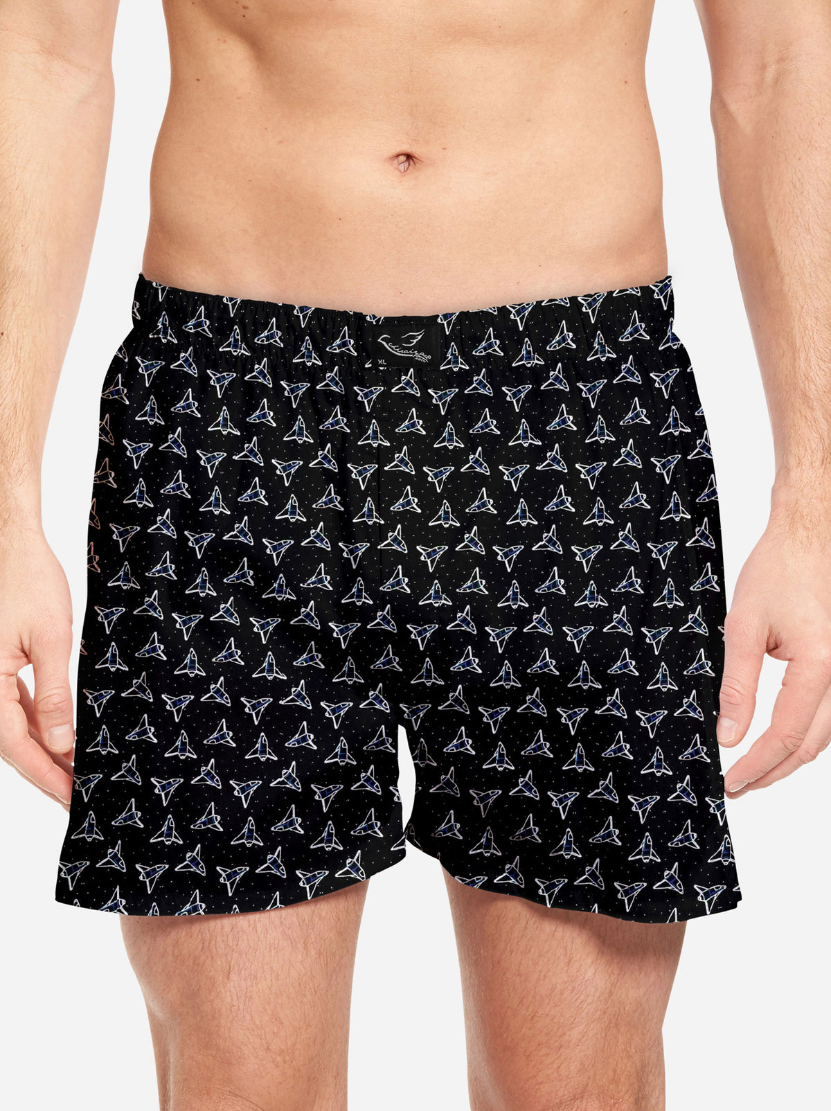 Black Rocket Printed Mens Boxer Shorts