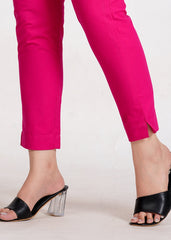 Women's Pink Cotton Trouser Pant