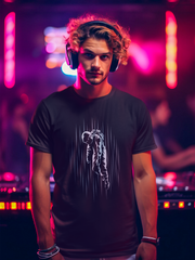 Astronaut Falling Cotton Unisex Black Tshirt