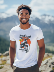 Born To Ride Cotton Unisex White Tshirt