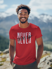 Never Give Up Cotton Unisex Red Tshirt