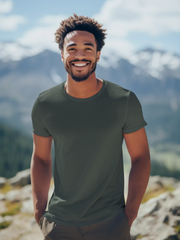 Plain Cotton Unisex Army Green Tshirt