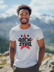 Rock Star Cotton Unisex Grey Melange Tshirt