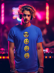 Emojis Cotton Unisex Royal Blue Tshirt