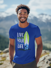 Live your Life Cotton Unisex Royal Blue Tshirt