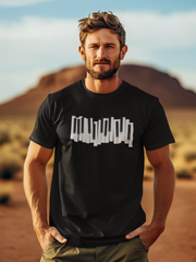 Piano Cotton Unisex Black Tshirt