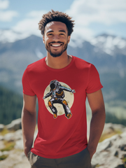 Astronaut Moon Cotton Unisex Red Tshirt