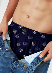 Midnight Blue Cup Printed Mens Boxer Shorts