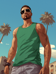 Casual Tank Tops Russian Green