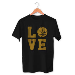Love Basketball Cotton Unisex Black Tshirt