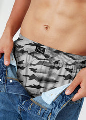 Camouflage Military Grey Printed Mens Boxer Shorts