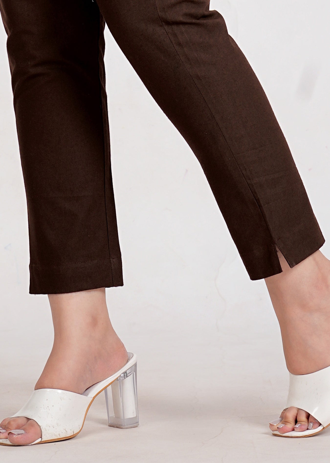 Women's Dark Chocolate Cotton Trouser Pant