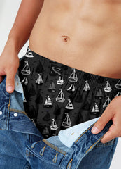 Ship Grey Printed Mens Boxer Shorts