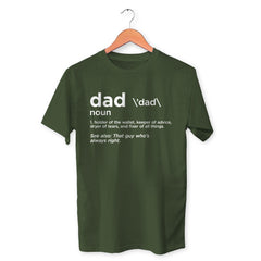 Dad Meaning Cotton Unisex Olive Green Tshirt