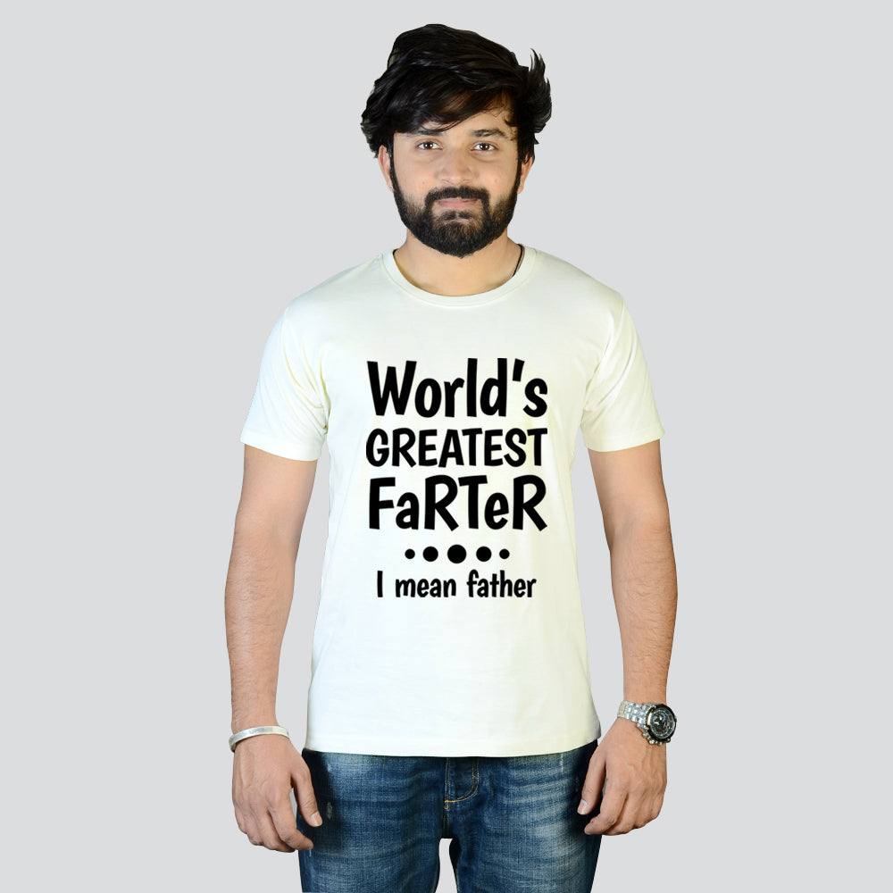 World's Greatest Farter I Mean Father Cotton Unisex Off White Tshirt