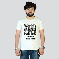 World's Greatest Farter I Mean Father Cotton Unisex Off White Tshirt