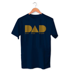 Dad The Legend Cotton Unisex Navy Blue Tshirt