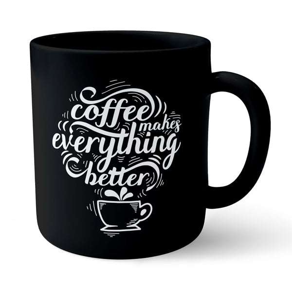 Coffee Quote - Black Ceramic Mug