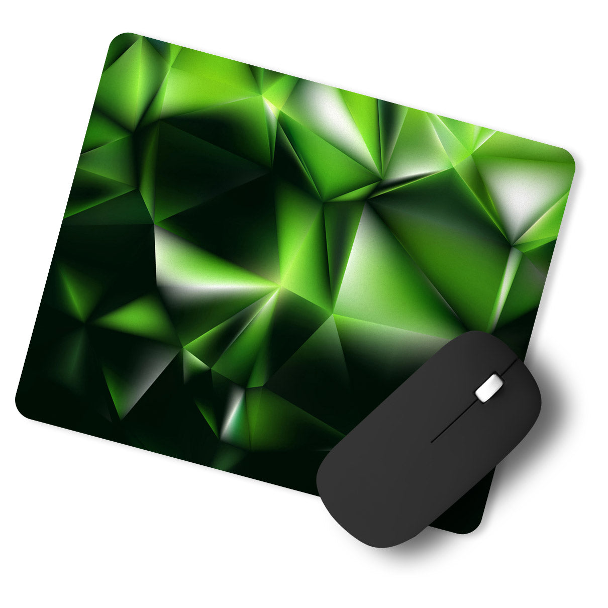 Green Polygon Pattern Designer Printed Premium Mouse pad (9 in x 7.5 in)