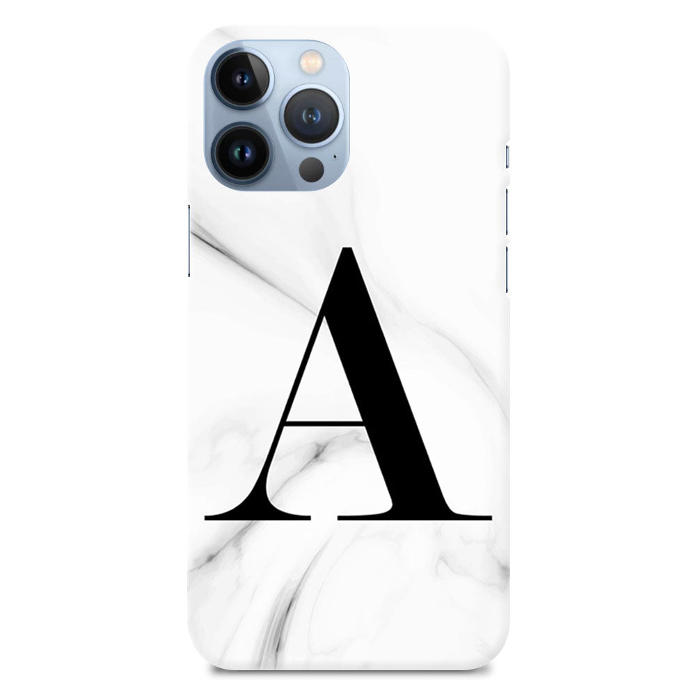 Alphabet A Letter On White Marble Designer Hard Mobile Case