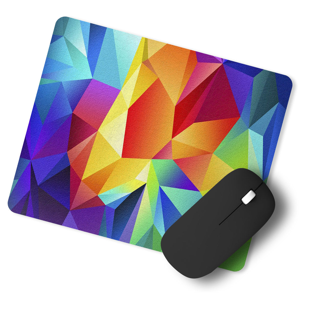 Colorful Polygon Pattern Designer Printed Premium Mouse pad (9 in x 7.5 in)