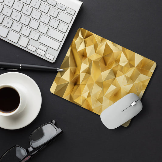 Golden Polygon Pattern Designer Printed Premium Mouse pad (9 in x 7.5 in)