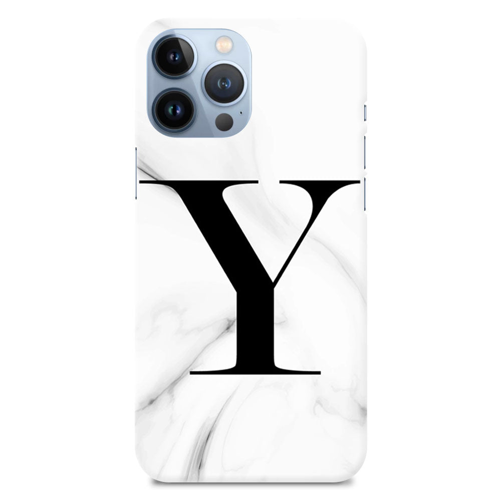 Alphabet Y Letter On White Marble Designer Hard Mobile Case
