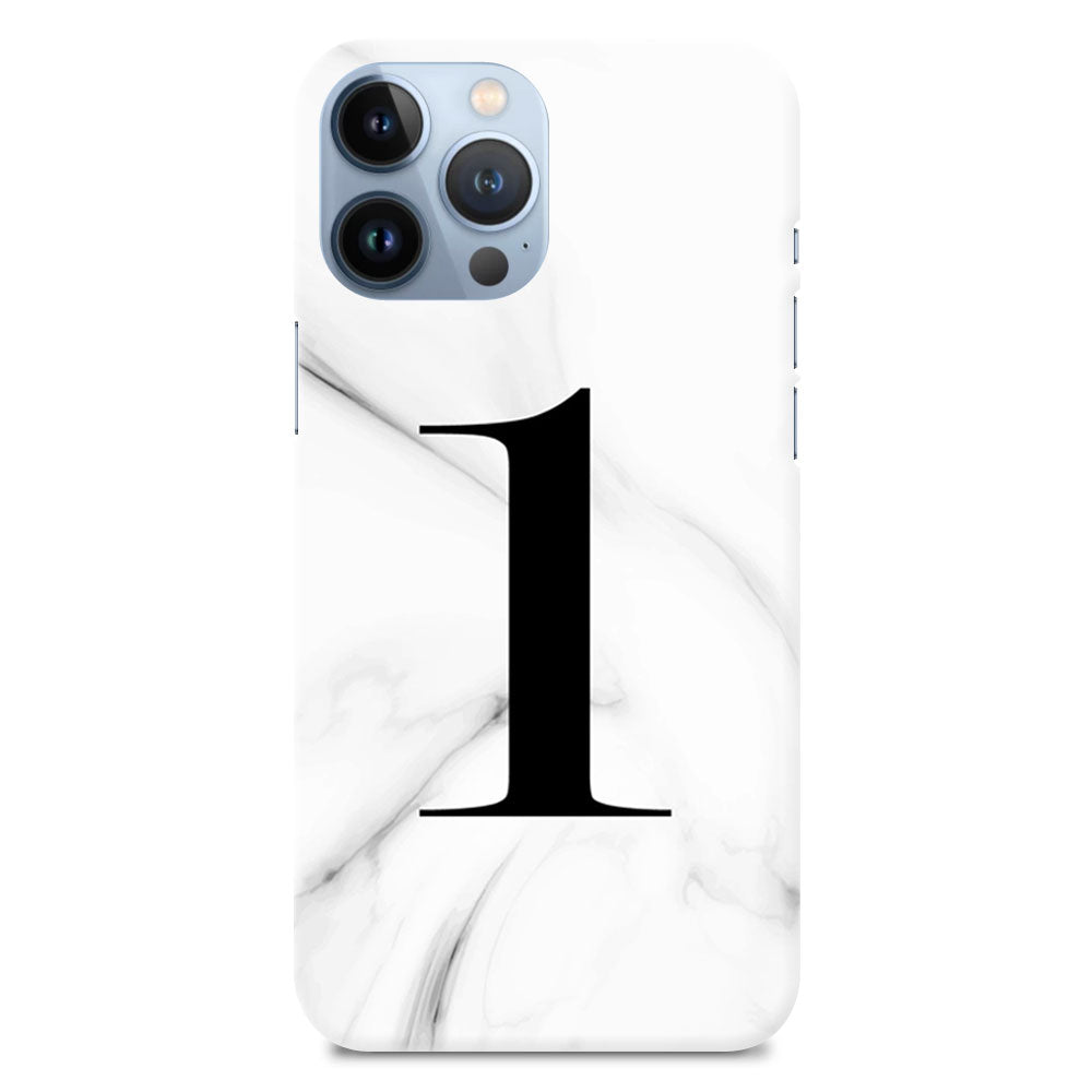 Numeric Number 1 On White Marble Designer Hard Mobile Case