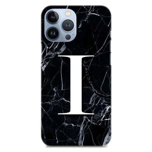 Alphabet I Letter On Black Marble Designer Hard Mobile Case