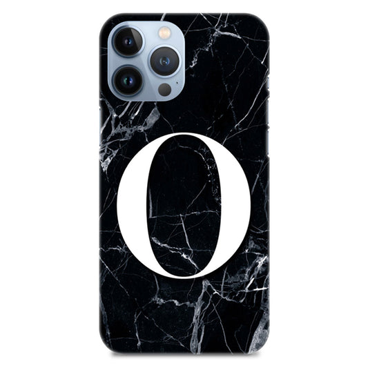 Alphabet O Letter On Black Marble Designer Hard Mobile Case