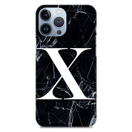 Alphabet X Letter On Black Marble Designer Hard Mobile Case