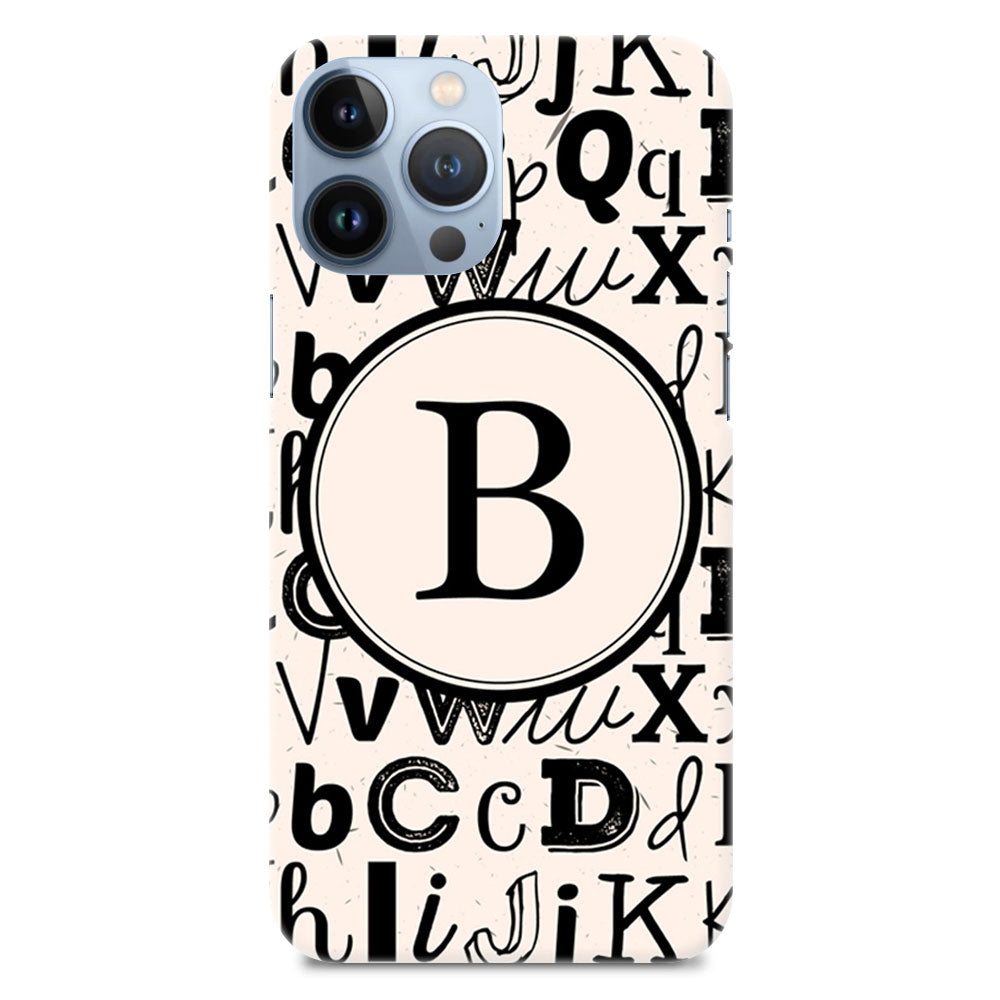 Funky Background Alphabet B Letter On Black Marble Designer Hard Mobile Case