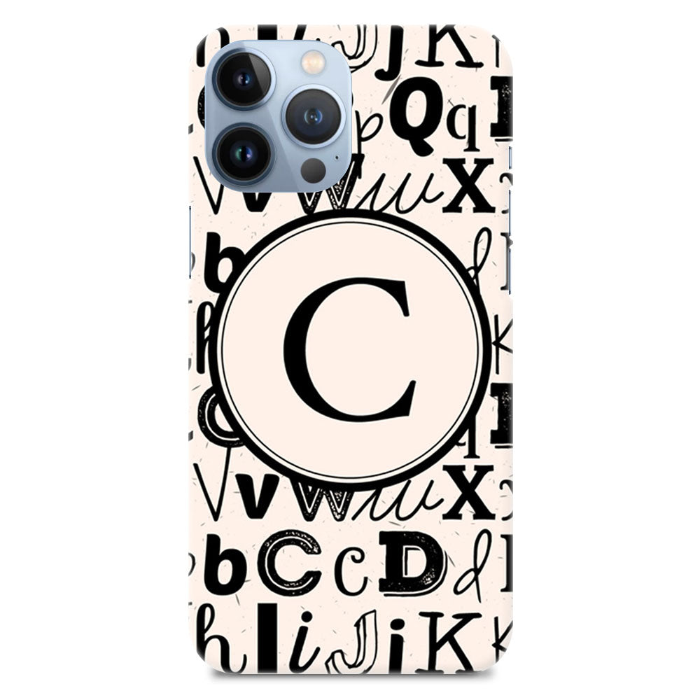 Funky Background Alphabet C Letter On Black Marble Designer Hard Mobile Case