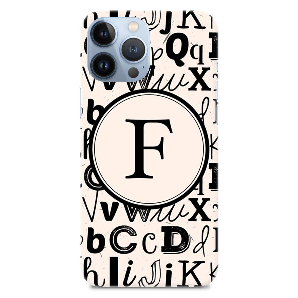 Funky Background Alphabet F Letter On Black Marble Designer Hard Mobile Case
