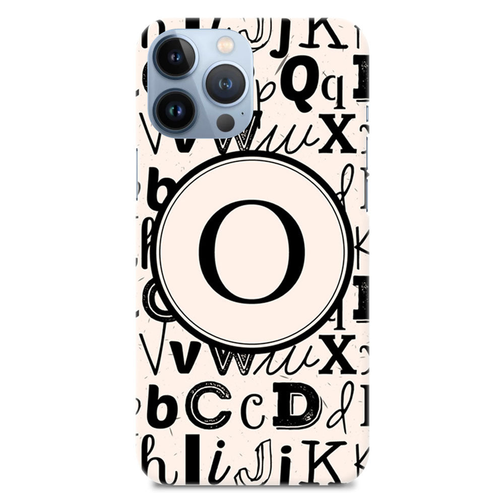 Funky Background Alphabet O Letter On Black Marble Designer Hard Mobile Case