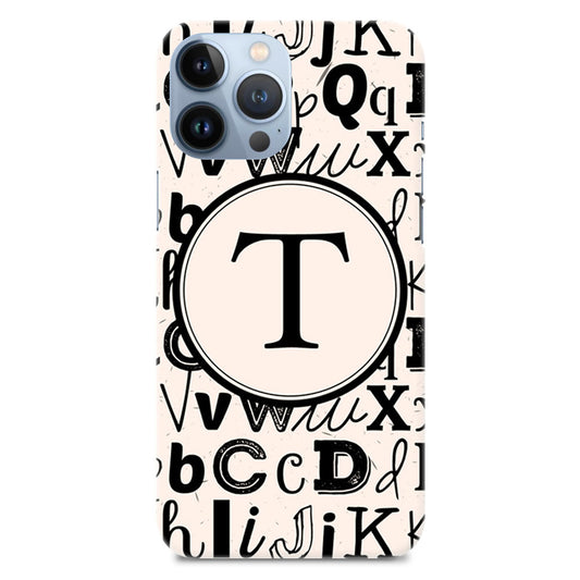 Funky Background Alphabet T Letter On Black Marble Designer Hard Mobile Case
