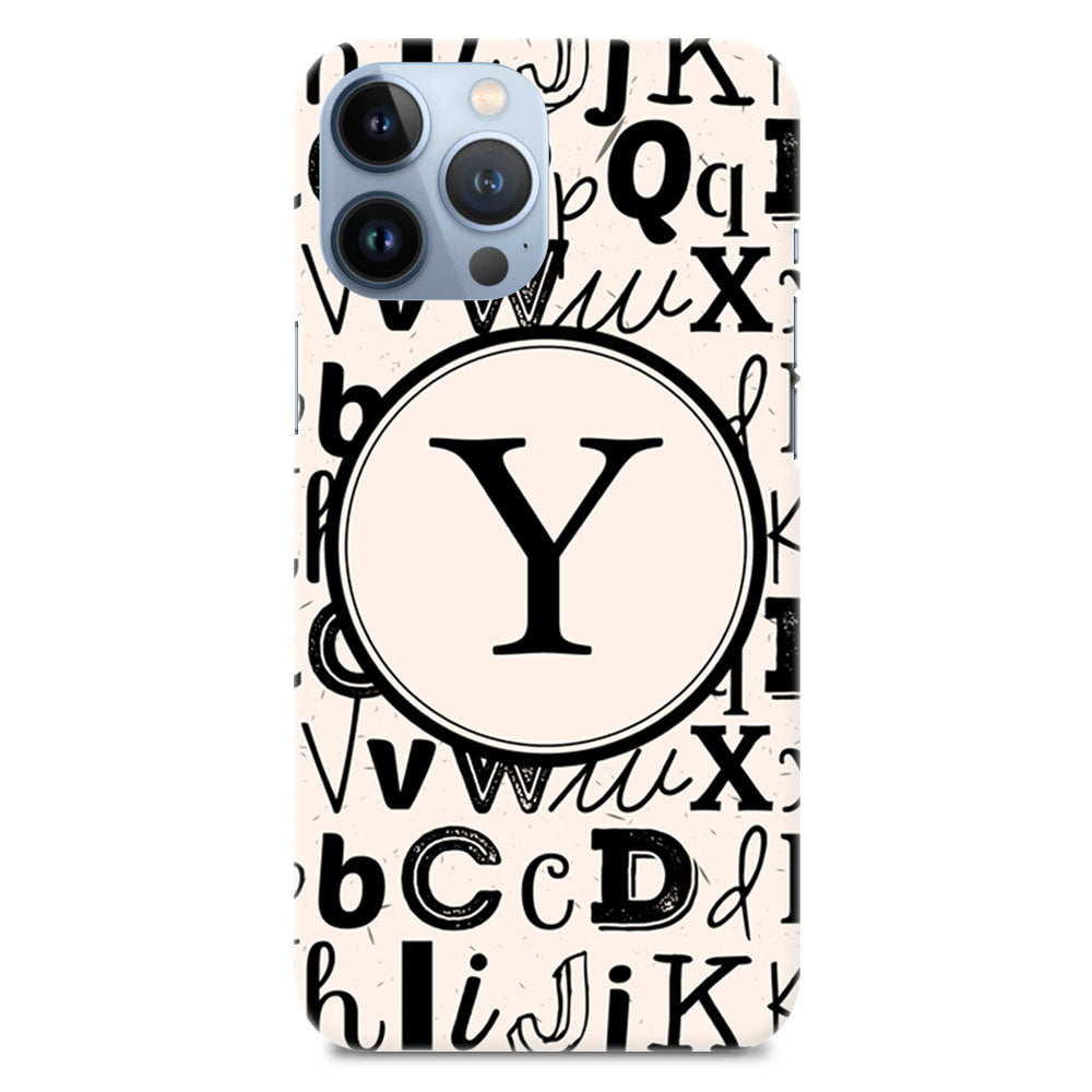 Funky Background Alphabet Y Letter On Black Marble Designer Hard Mobile Case