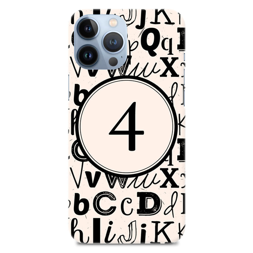 Funky Background Numeric Number 4 On Black Marble Designer Hard Mobile Case
