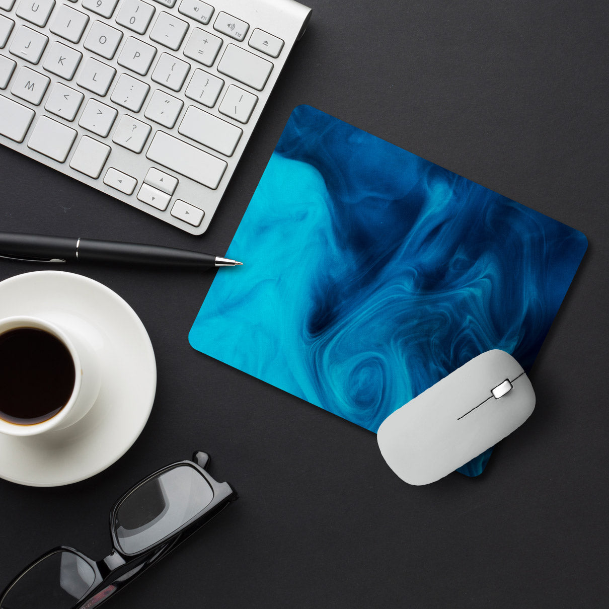 Blue Smoke Designer Printed Premium Mouse pad (9 in x 7.5 in)