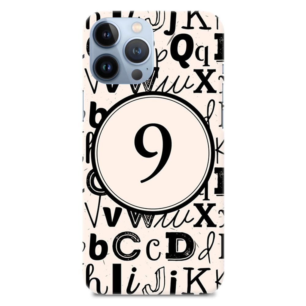Funky Background Numeric Number 9 On Black Marble Designer Hard Mobile Case