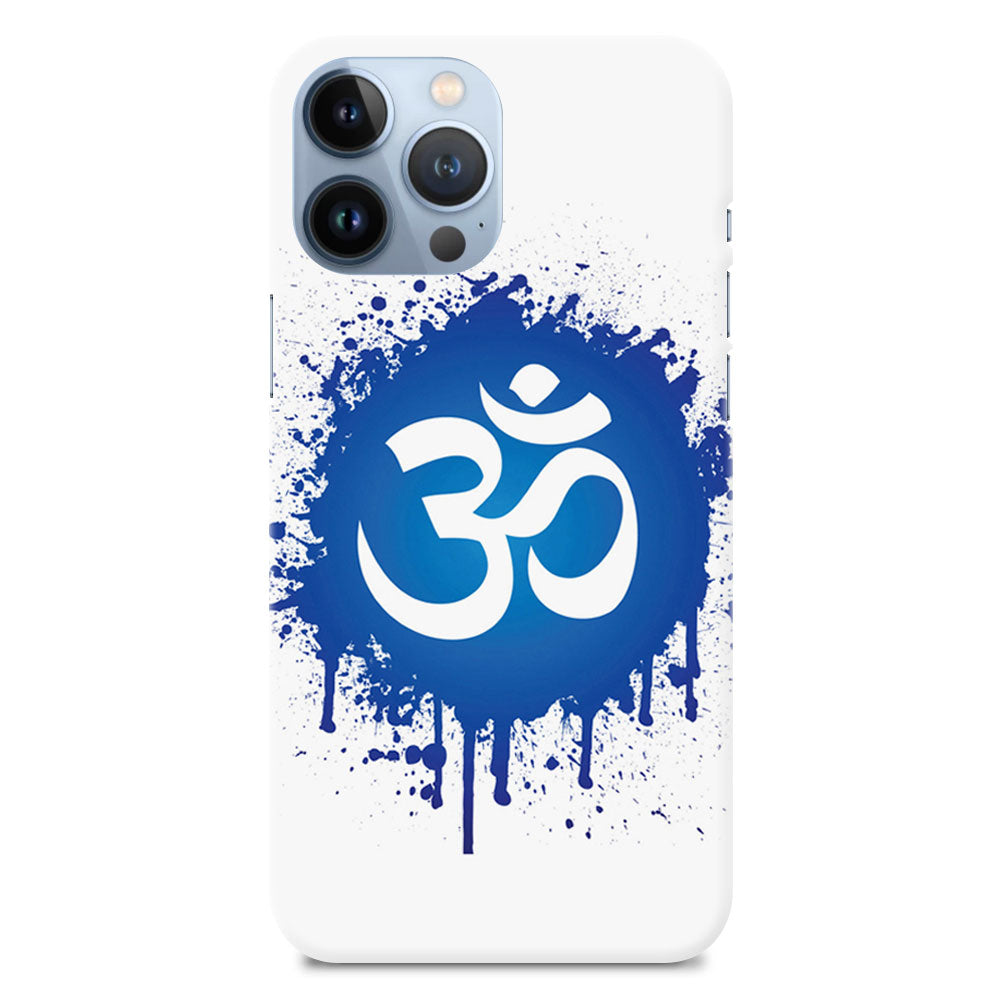 Spiritual God Om Symbol Blue Splash Designer Hard Mobile Case