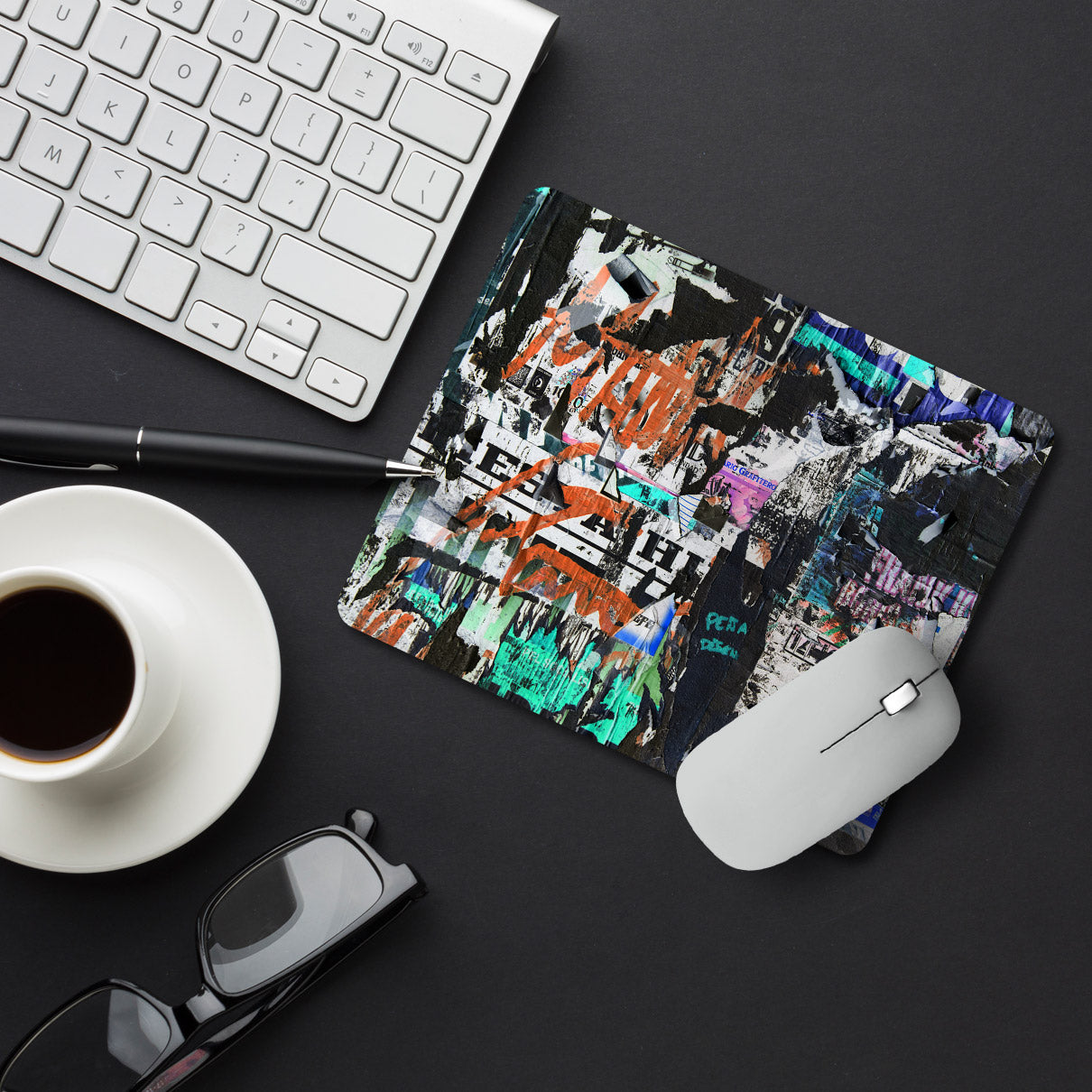 Wall Painted Abstract Designer Printed Premium Mouse pad (9 in x 7.5 in)