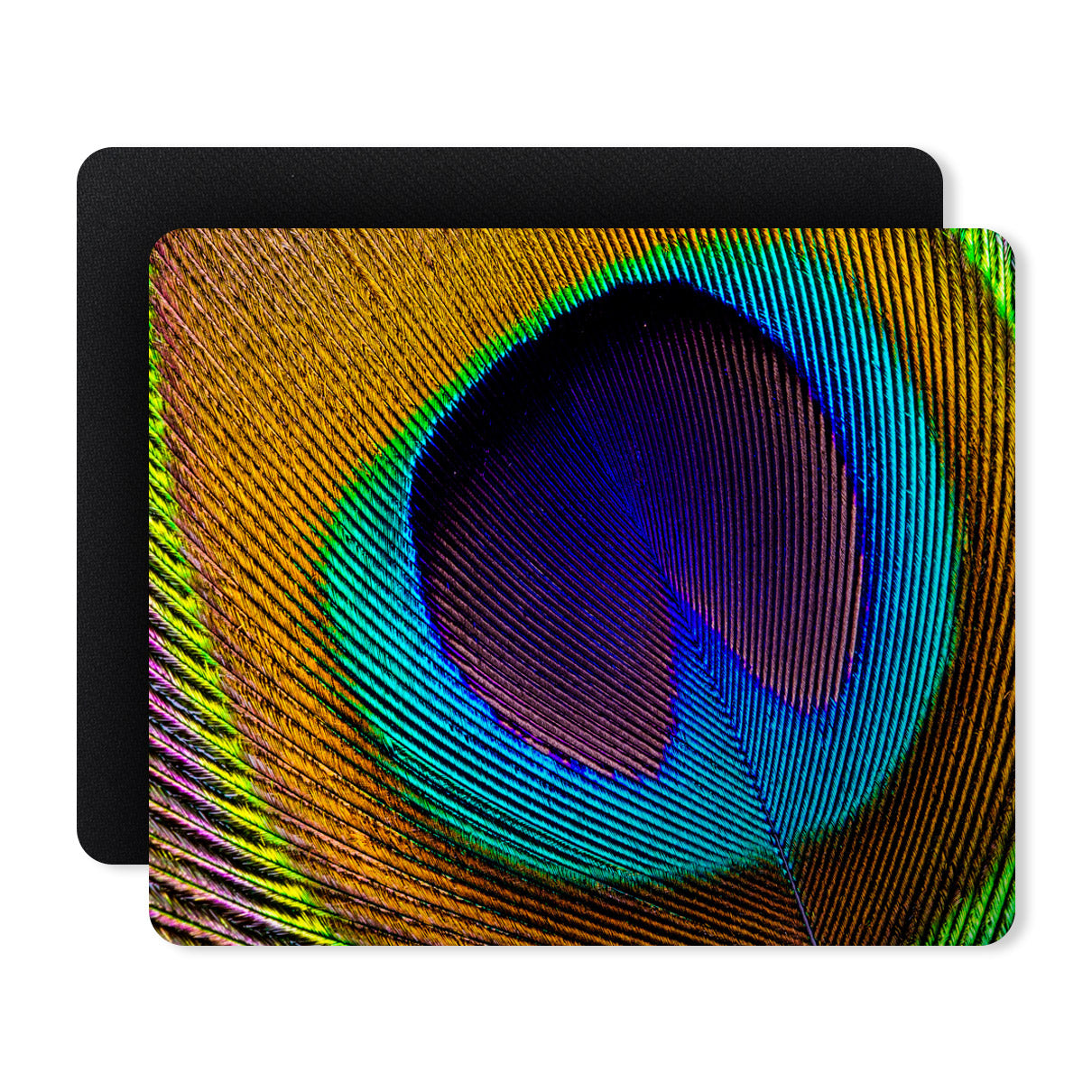 Peacock Feather Background Designer Printed Premium Mouse pad (9 in x 7.5 in)