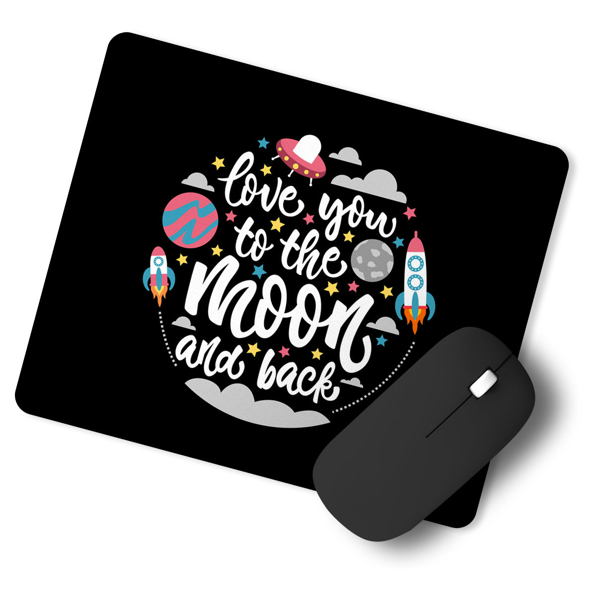 Moon Quotes Designer Printed Premium Mouse pad (9 in x 7.5 in)