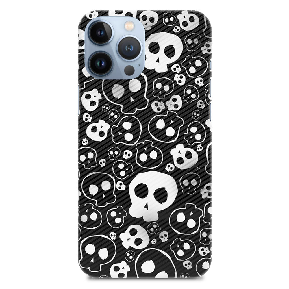 Skull Outline Black And White Pattern Designer Hard Mobile Case
