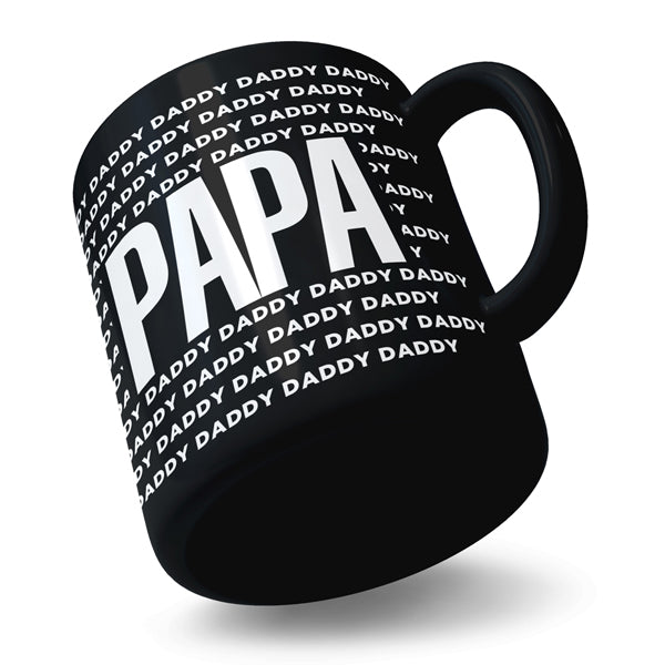 Papa - Black Ceramic Mug