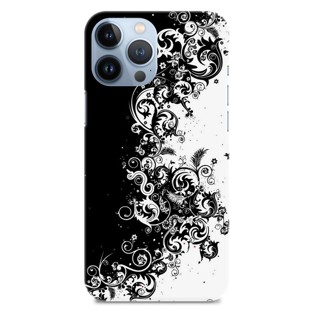 Pattern Flower Texture Black And White Designer Hard Mobile Case